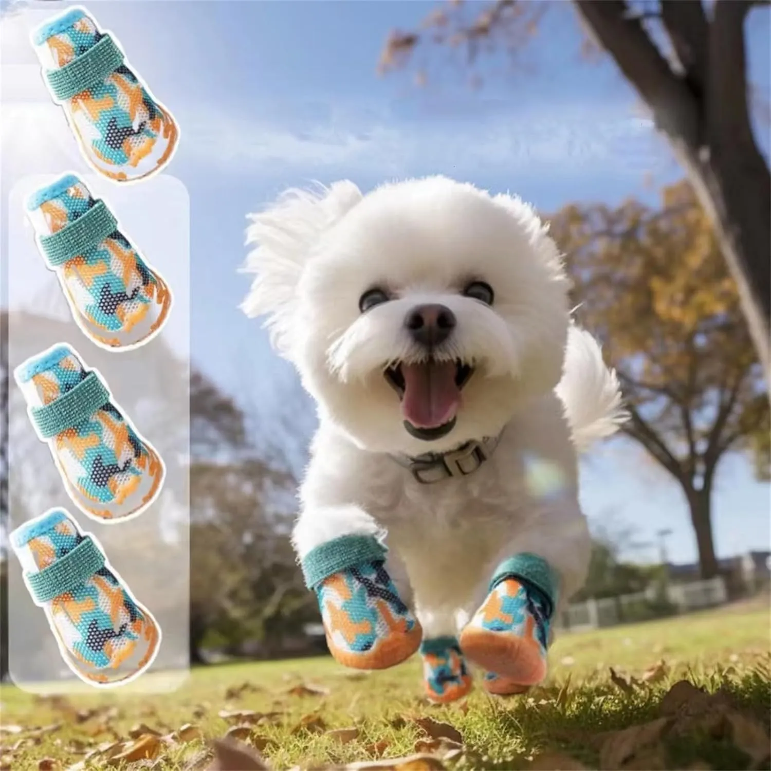 4Pcs Waterproof Dog Boots Dog Shoes for Snow and Rain Teddy Pomeranian Bichon Middle and Small Dogs (Size 5)