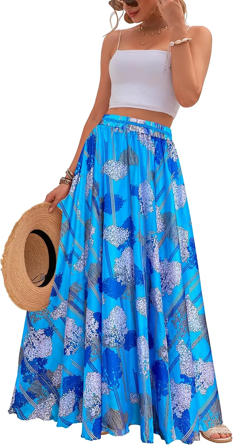 Afibi Women Full/Ankle Length Blending Maxi Chiffon Long Skirt Beach Skirt