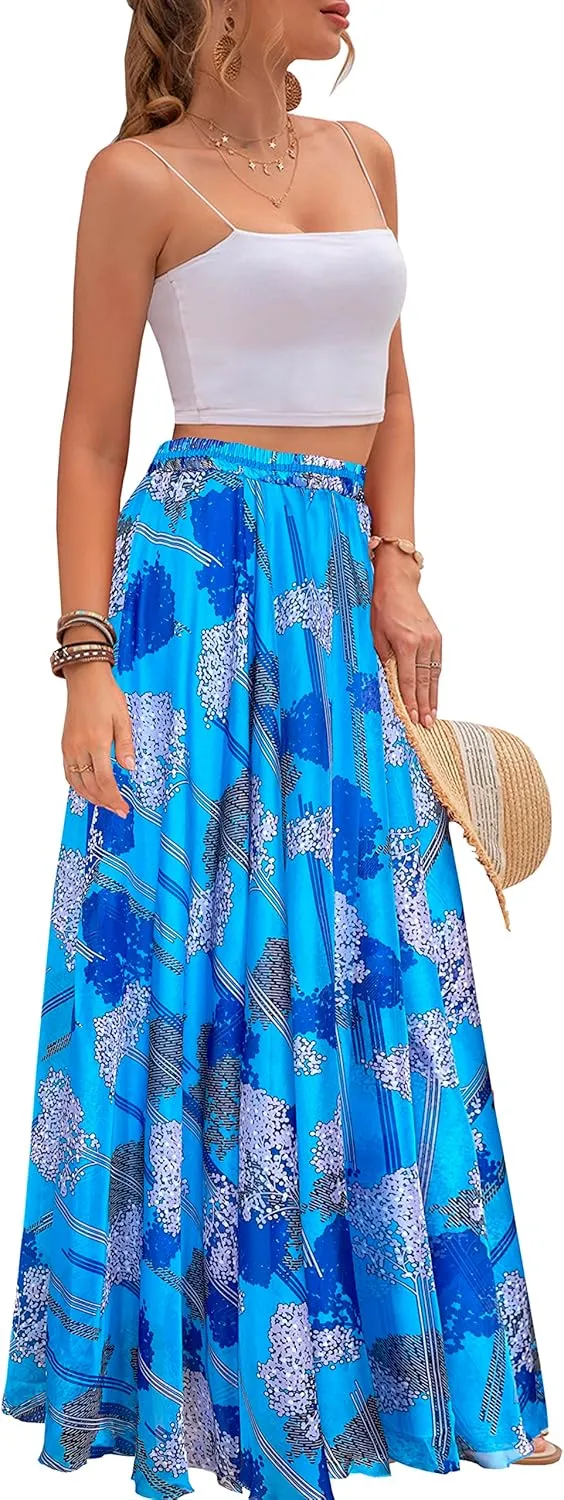 Afibi Women Full/Ankle Length Blending Maxi Chiffon Long Skirt Beach Skirt