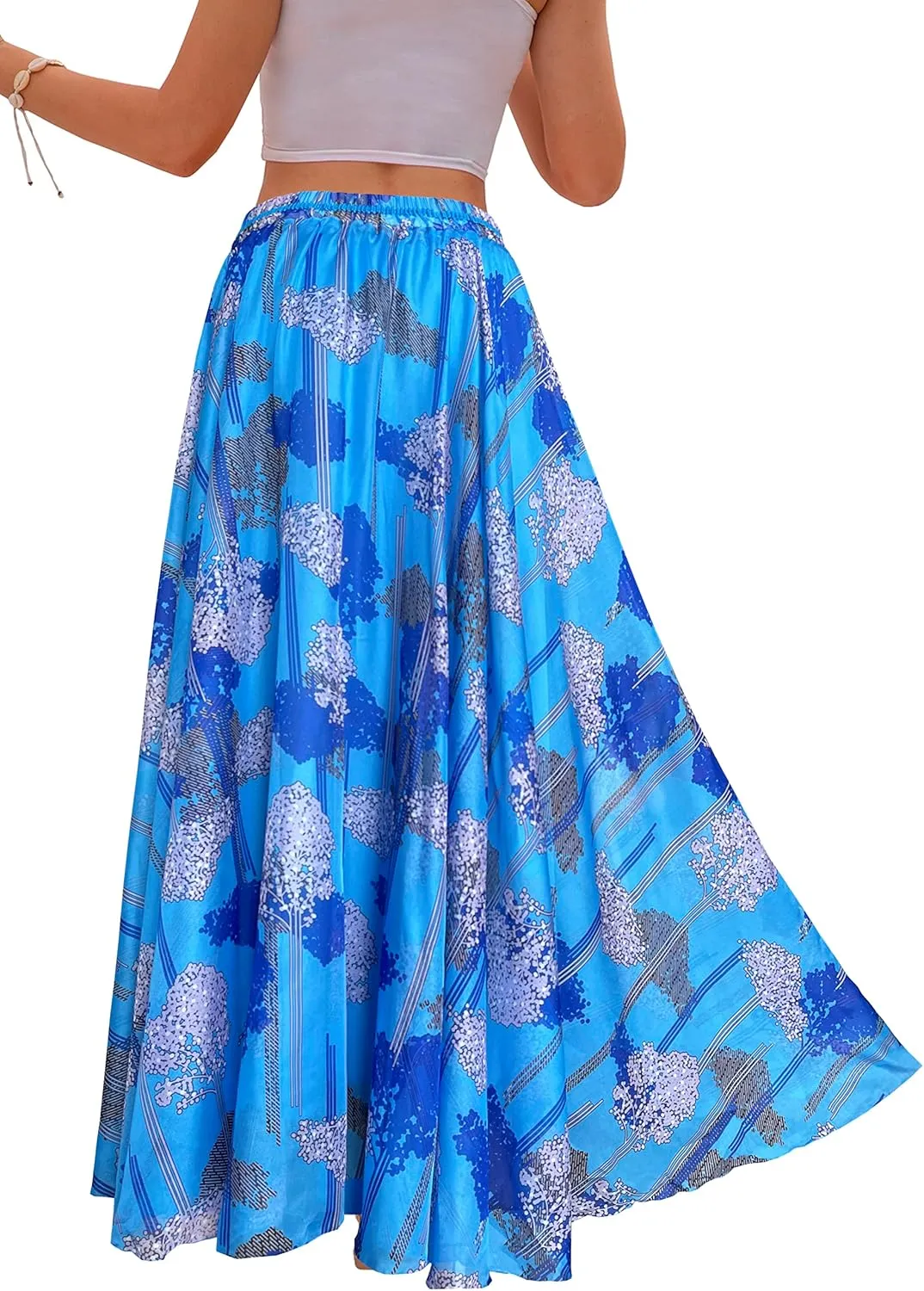Afibi Women Full/Ankle Length Blending Maxi Chiffon Long Skirt Beach Skirt