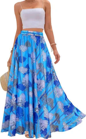 Afibi Women Full/Ankle Length Blending Maxi Chiffon Long Skirt Beach Skirt