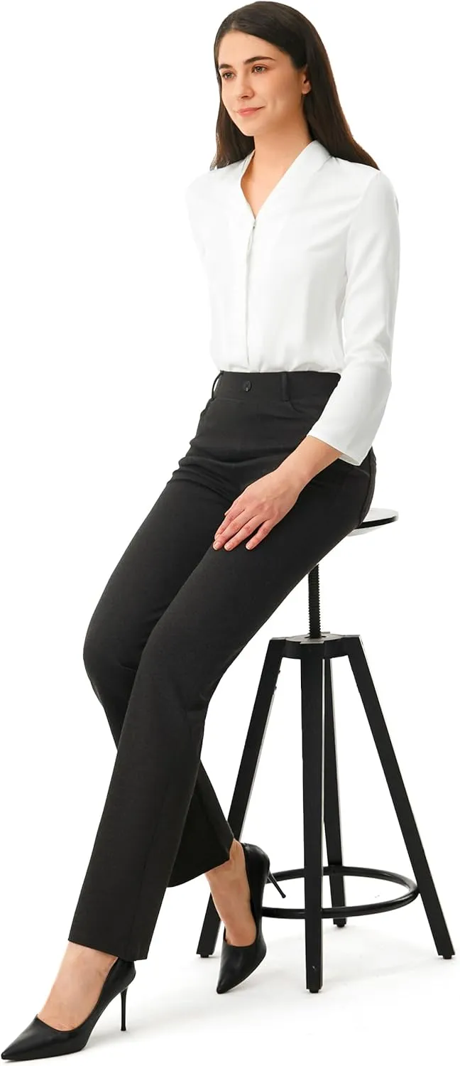 AFITNE Women's Yoga Dress Pants 2025 Spring Stretchy Work Slacks Straight Leg Business Office Casual Pants