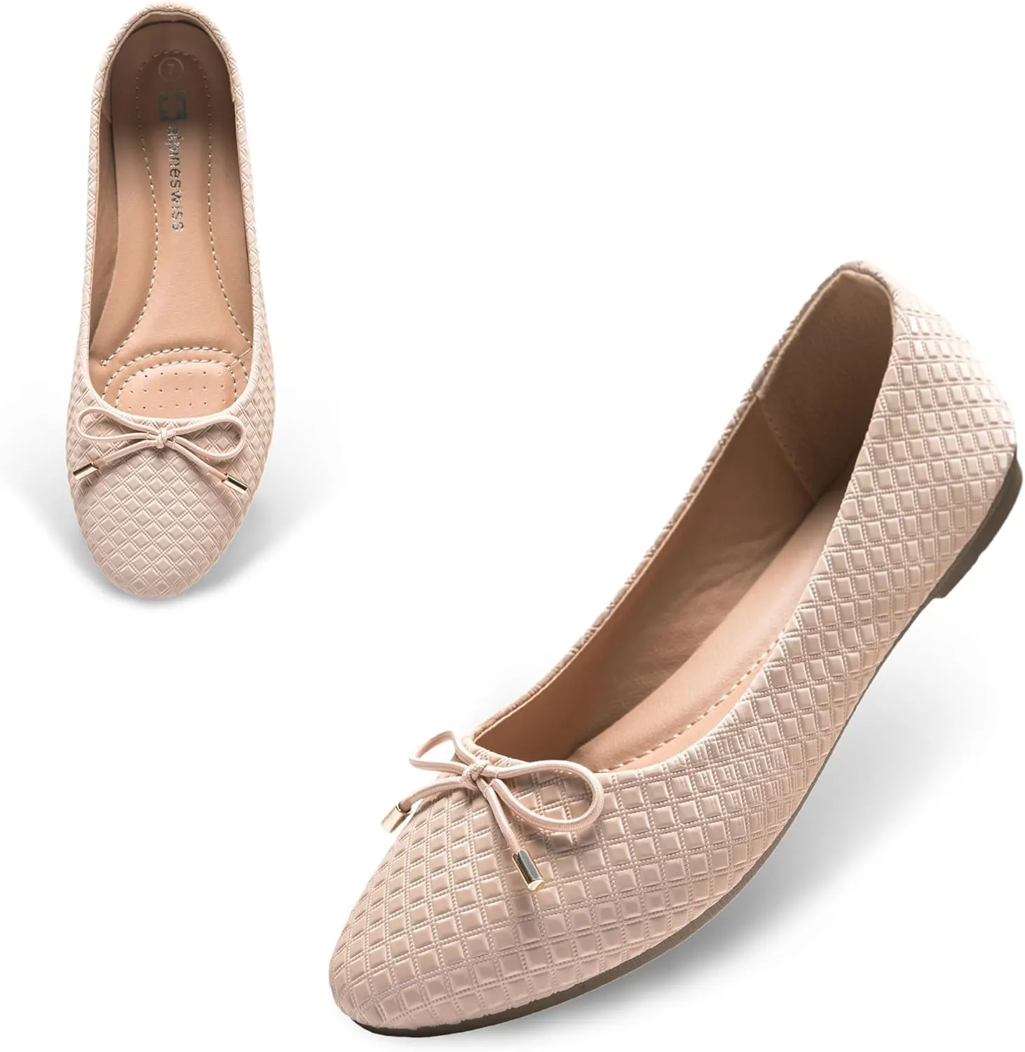Alpine Swiss Claire Womens Ballet Flats Classic Round Toe Slip on Comfortable Flat Shoes