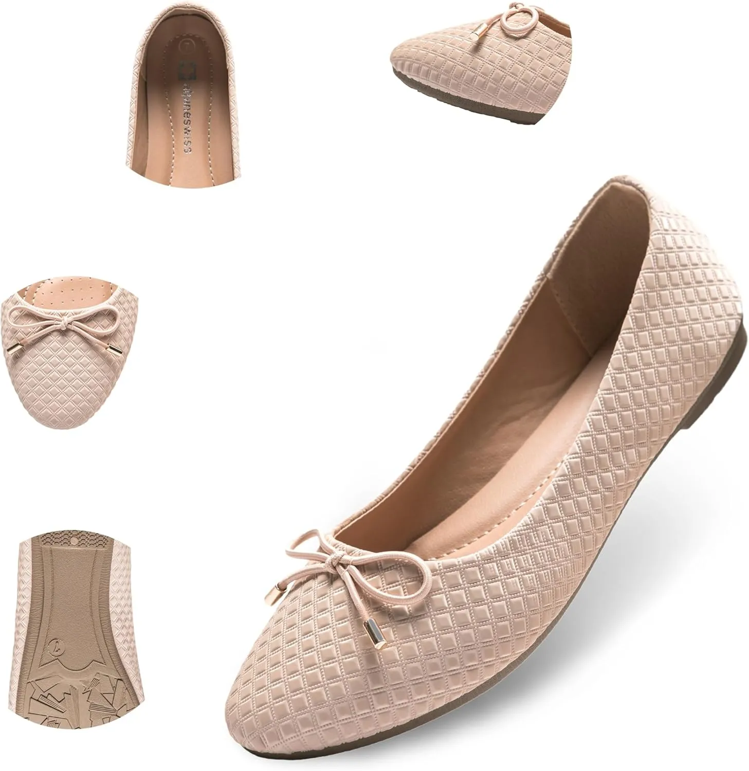Alpine Swiss Claire Womens Ballet Flats Classic Round Toe Slip on Comfortable Flat Shoes