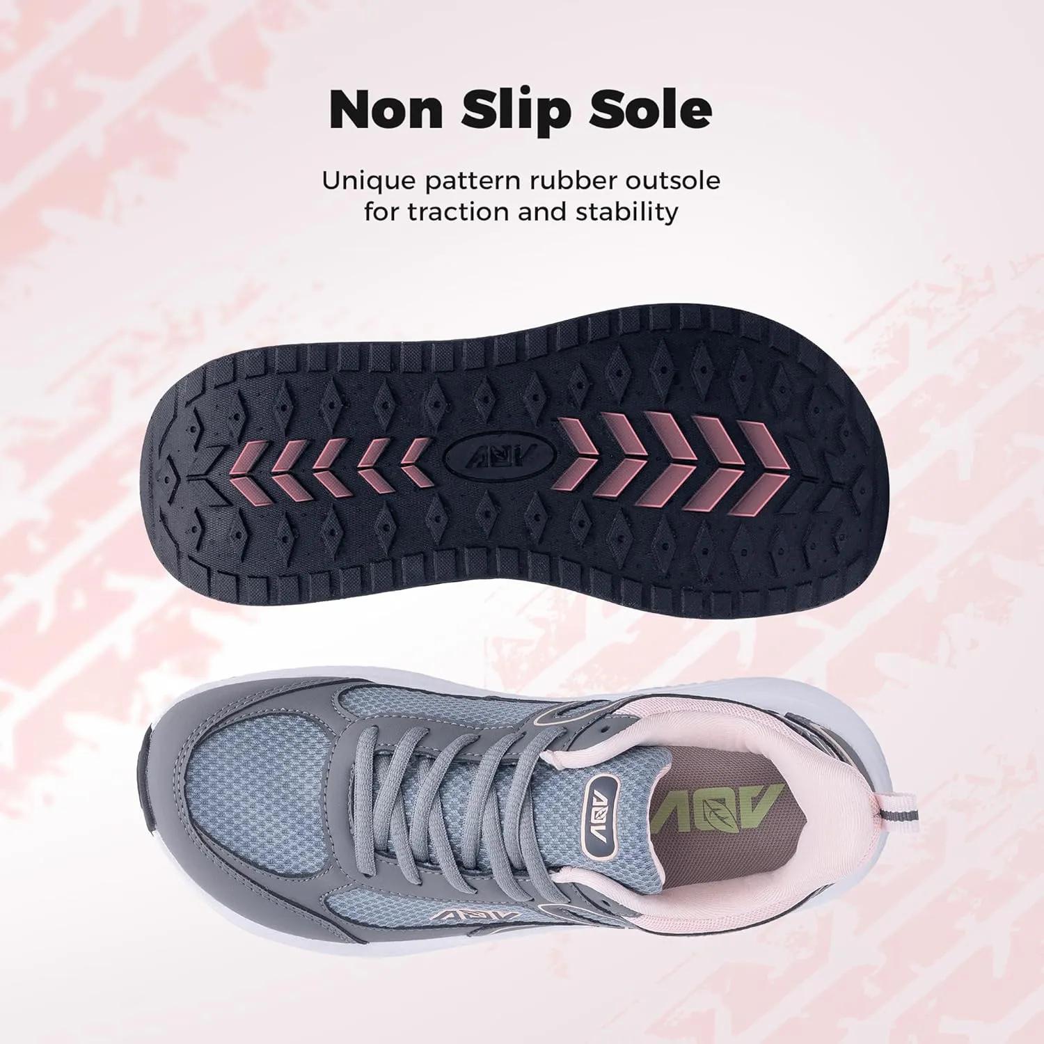 AOV Womens Walking Shoes with Arch Support Plantar Fasciitis Sneakers Orthotic Tennis for Foot Heel Pain Relief