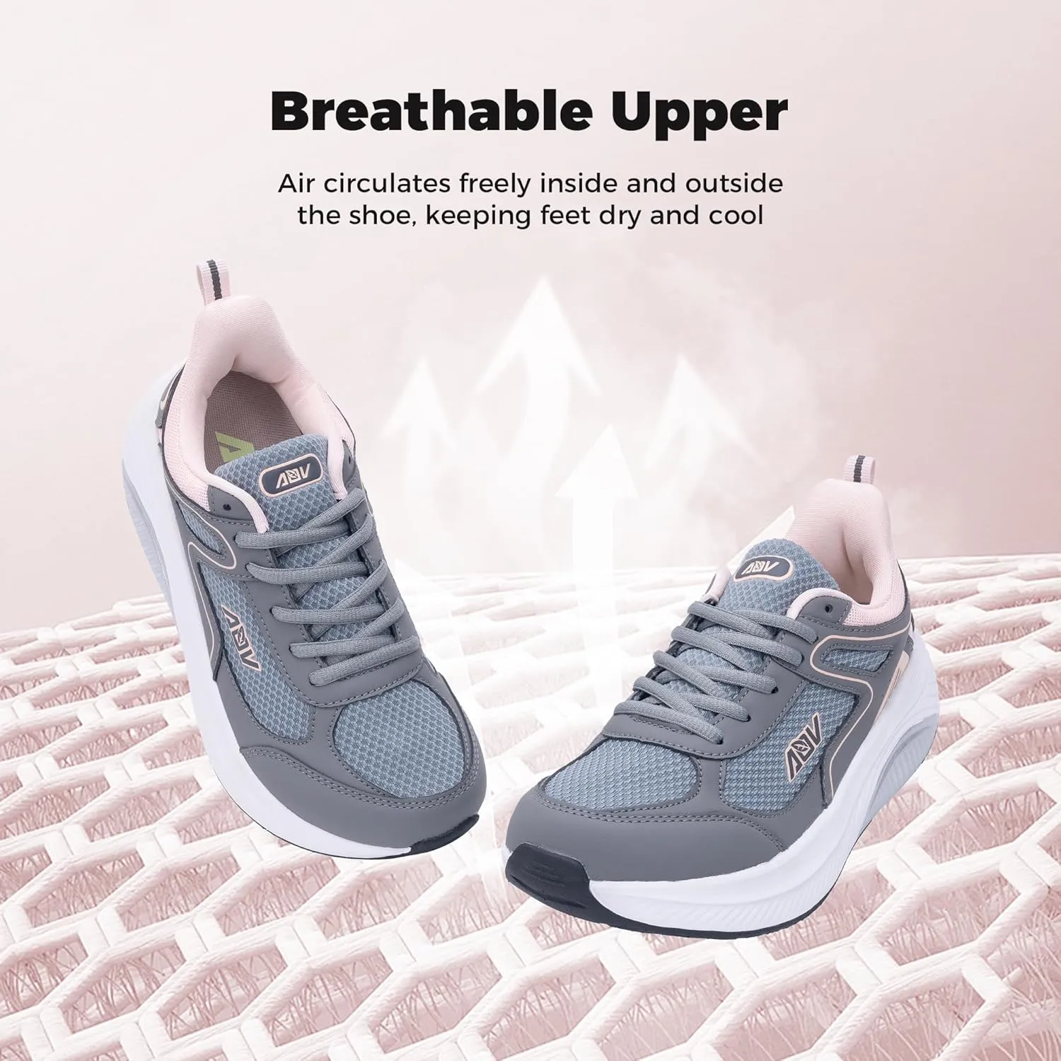 AOV Womens Walking Shoes with Arch Support Plantar Fasciitis Sneakers Orthotic Tennis for Foot Heel Pain Relief