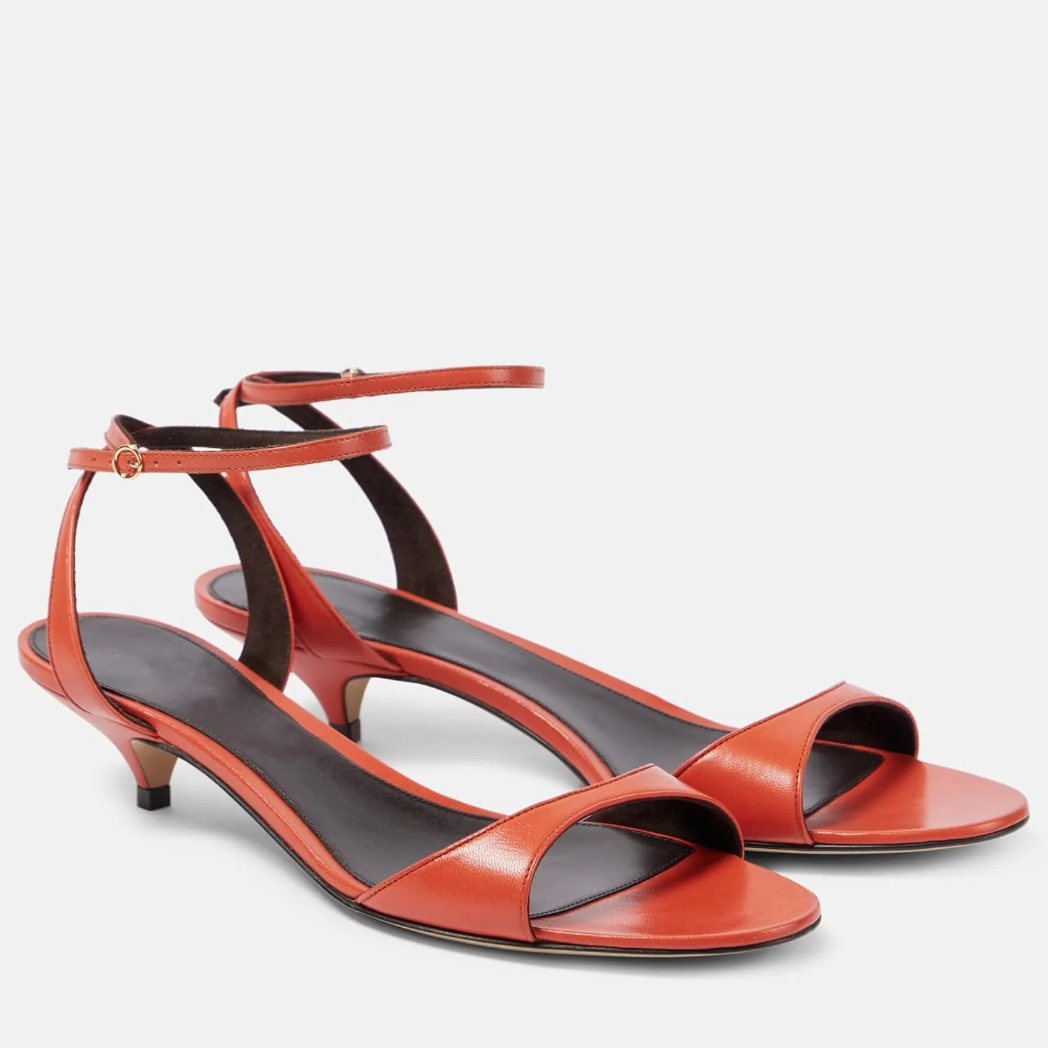 Arqa Adjustable Ankle Strap Kitten Sandals Almond Open Toe Slip On Backless Summer Low Heel Pumps Fashionable Dress Classic Wedding Simple Shoes