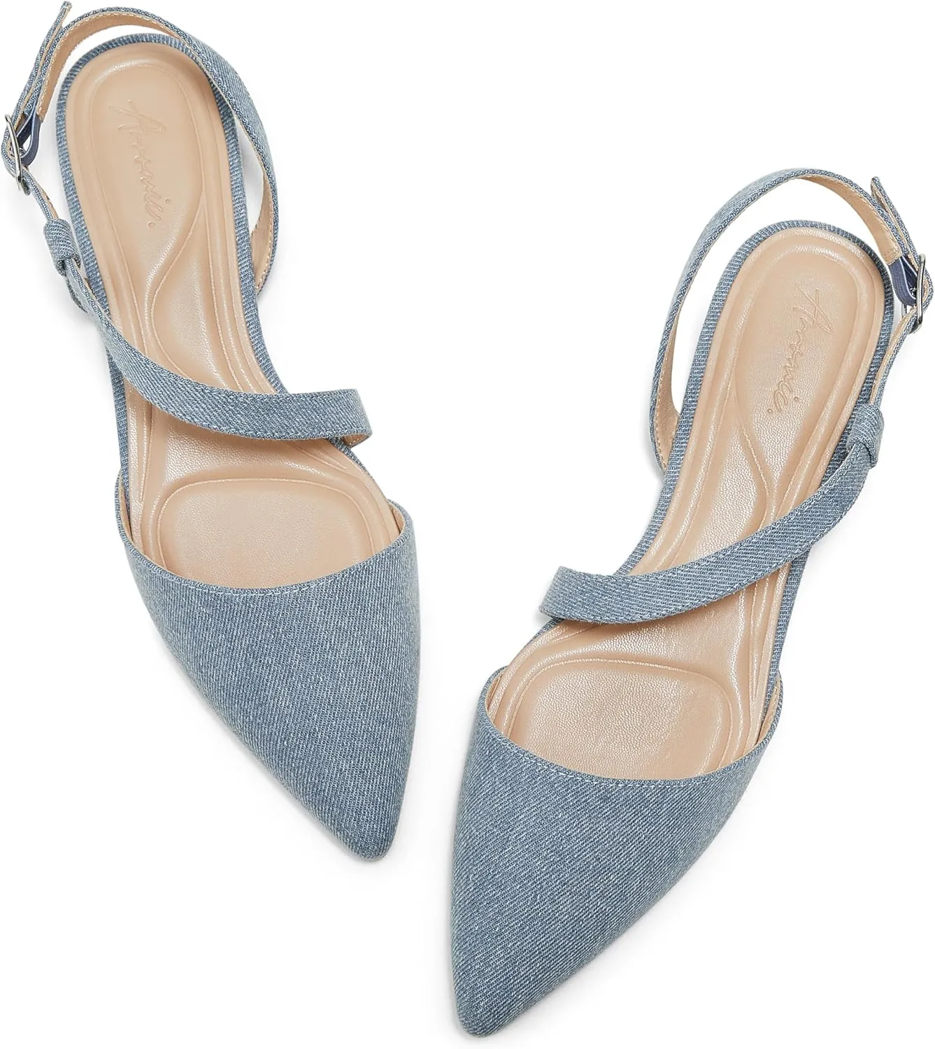Arromic Slingback Flats for Women Pointed Toe Flat Shoe Comfortable Leather Casual Fashion Dress Work Office Shoes