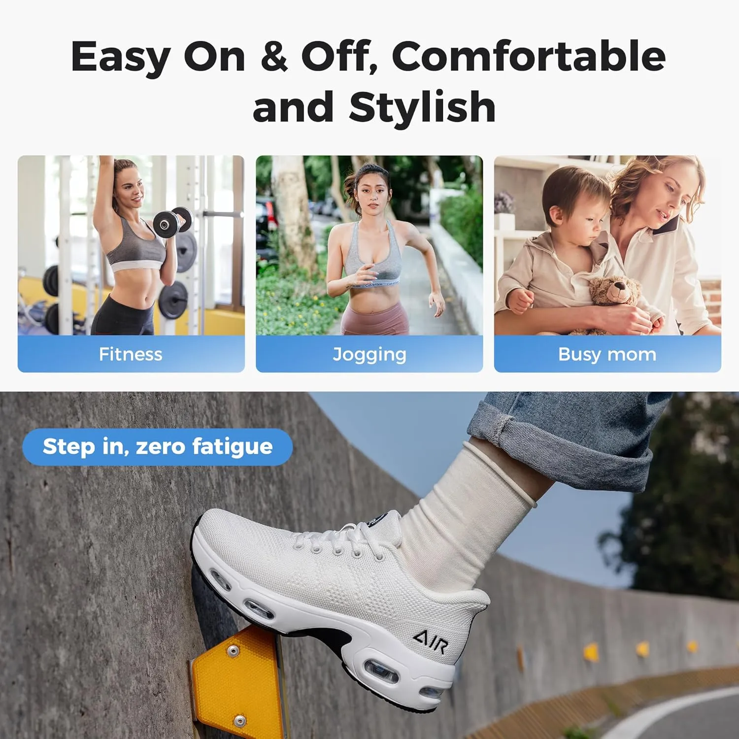 Autper Womens Running Shoes Air Slip on Tennis Athletic Walking Shoes Lightweight Comfortable Gym Workout Jogging Sport Sneakers US 6-11