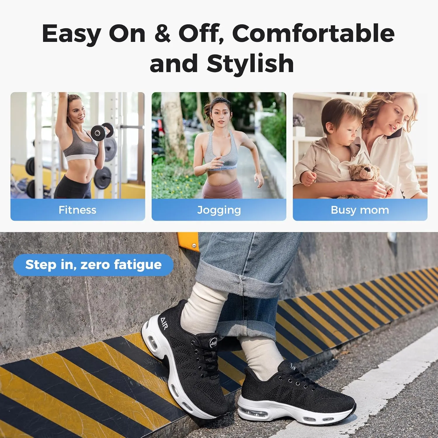 Autper Womens Running Shoes Air Slip on Tennis Athletic Walking Shoes Lightweight Comfortable Gym Workout Jogging Sport Sneakers US 6-11
