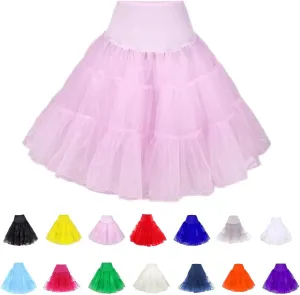 BABYONLINE D.R.E.S.S. Women Crinoline Petticoat for Vintage Dress Short Tutu Slips Underskirt