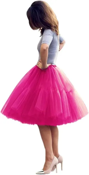 BABYONLINE D.R.E.S.S. Women Tutu Skirt Knee Tulle Skirt Petticoat Skirts Crinoline Rockabilly Tutu Skirt Slip