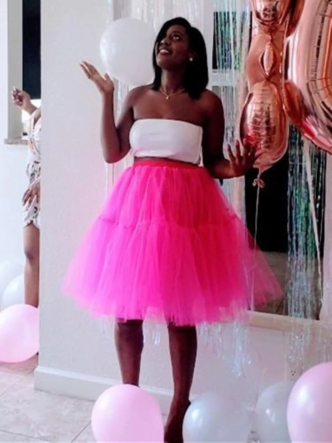 BABYONLINE D.R.E.S.S. Women Tutu Skirt Knee Tulle Skirt Petticoat Skirts Crinoline Rockabilly Tutu Skirt Slip