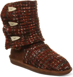 BEARPAW Women's Knit Tall Russet Size 11 | Women's Fashion Boot | Women's Slip On Boot | Comfortable Winter Boot