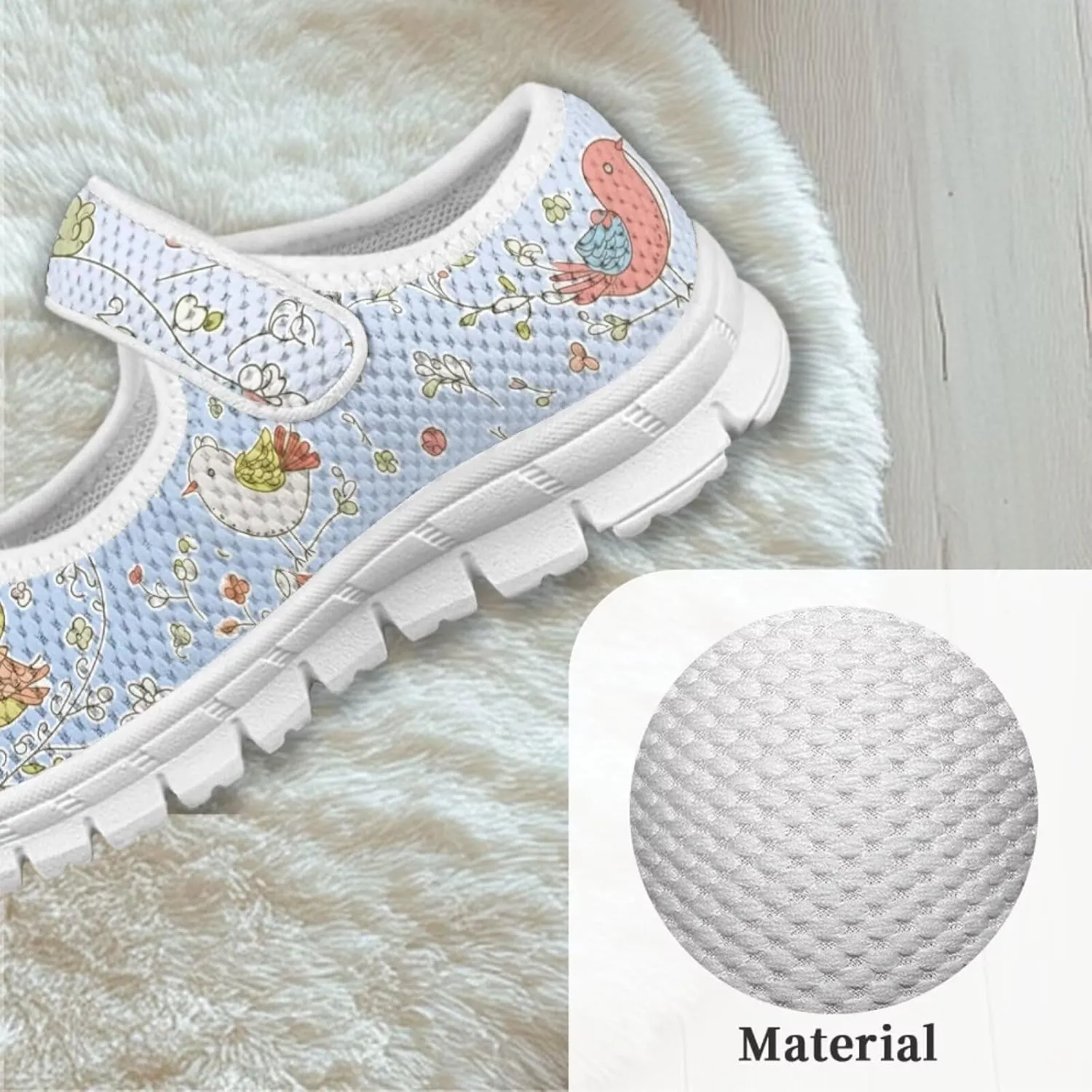 Binienty Kids Mesh Sneakers One Strap Mary Jane Shoes Casual Breathable School Dress Flats