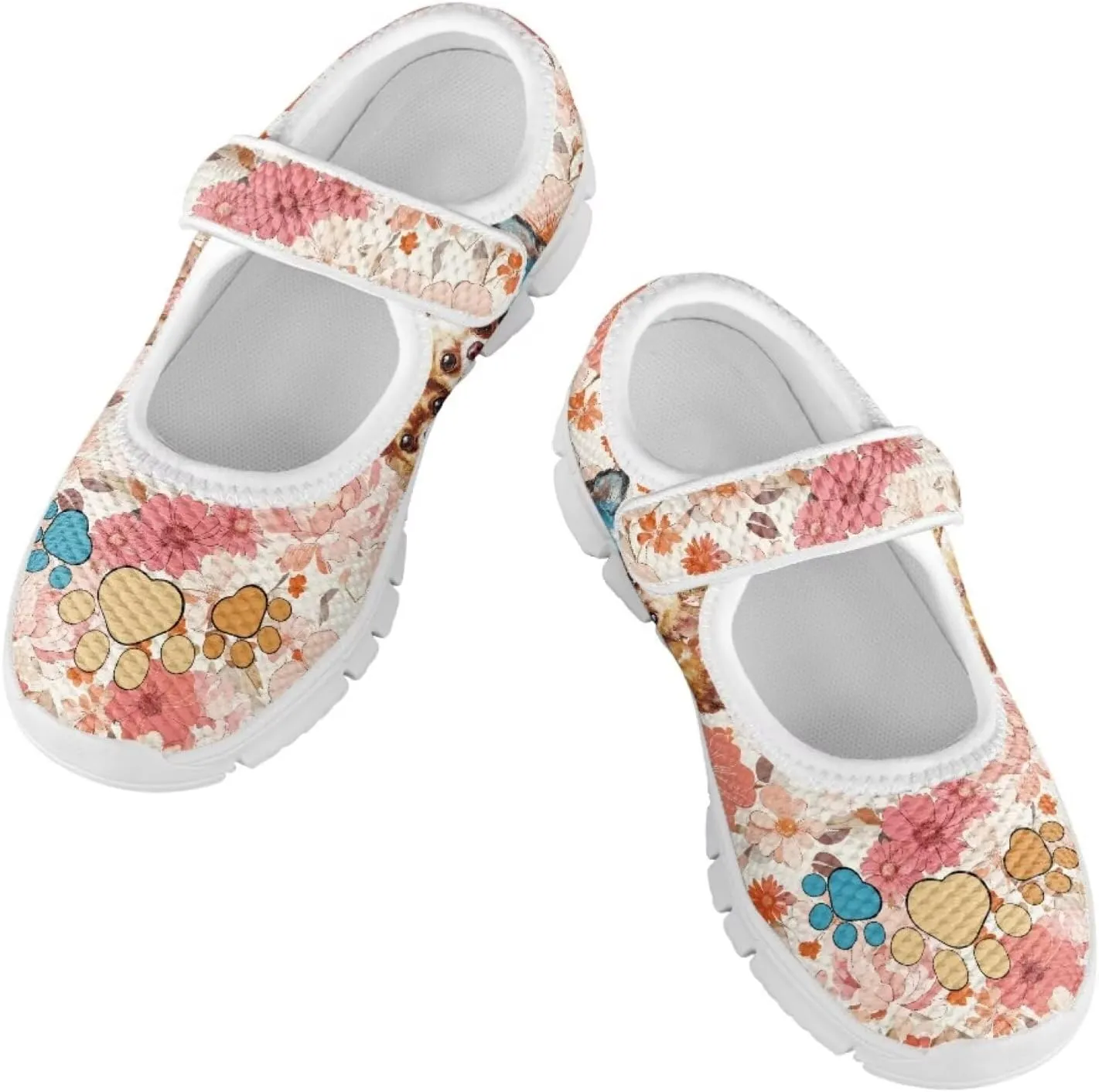 Binienty Mary Jane Sneakers for Girls School Anti Slip Mesh Dancing Ballet Flats Cute Girls Shoes