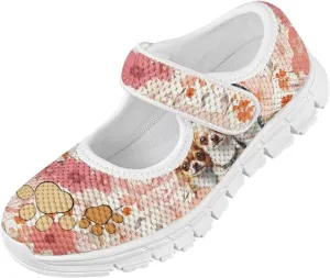 Binienty Mary Jane Sneakers for Girls School Anti Slip Mesh Dancing Ballet Flats Cute Girls Shoes