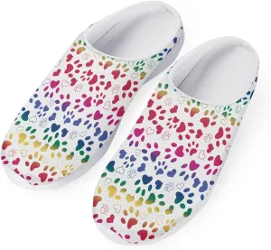 Boatee Women's Thick Bottom Slippers Blue Hibiscus Garden Clogs Sandals Bathroom Beach Sandals