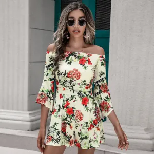 Bohemian Casual Romper Complete collection Massive bargain Summer Printed Sleeve Bell