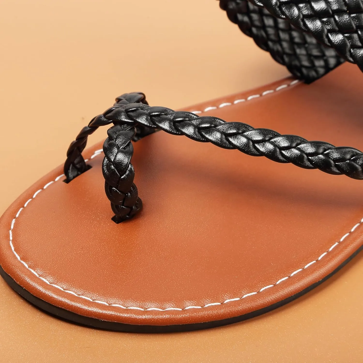 Bohemian Dress Sandals Womens Casual Flats Sandals Comfortable Ankle Strap Summer Boho Thong Sandals