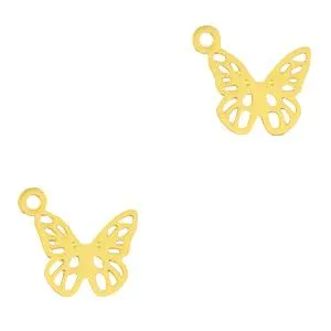 Bohemian vlinder Goud 10x9mm