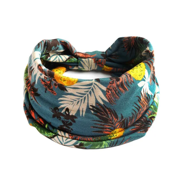 Bohemian Wide Cotton Stretch Headbands