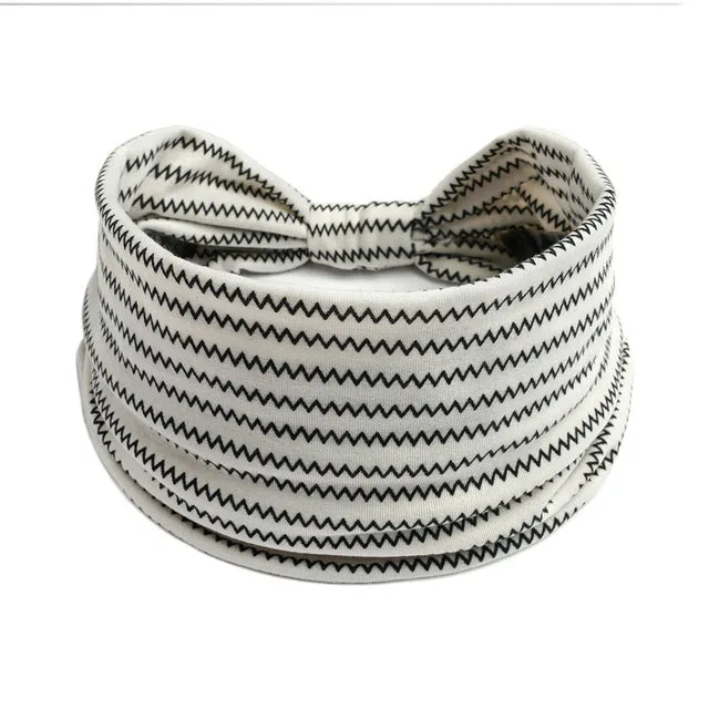 Bohemian Wide Cotton Stretch Headbands