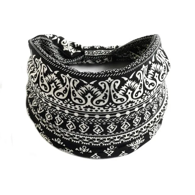Bohemian Wide Cotton Stretch Headbands