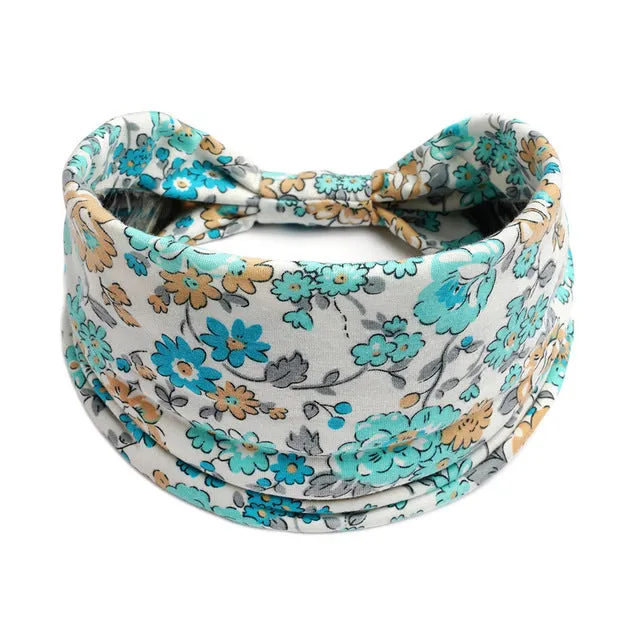 Bohemian Wide Cotton Stretch Headbands