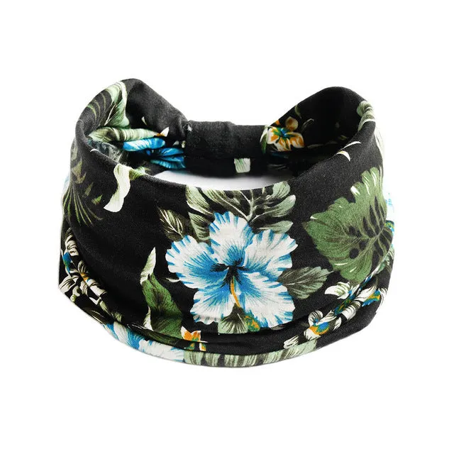 Bohemian Wide Cotton Stretch Headbands