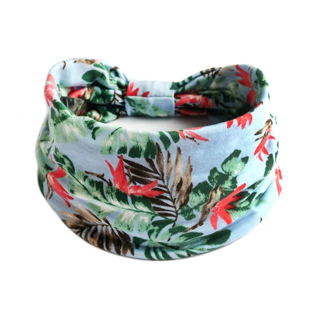 Bohemian Wide Cotton Stretch Headbands