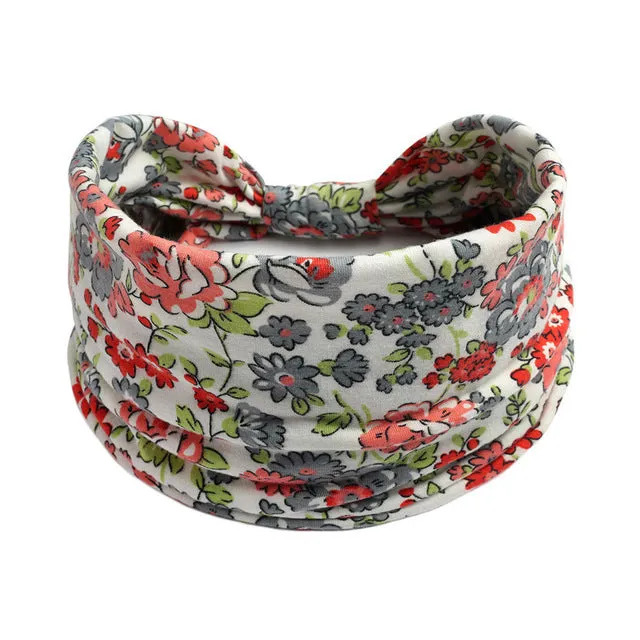 Bohemian Wide Cotton Stretch Headbands
