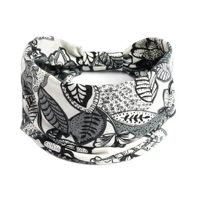 Bohemian Wide Cotton Stretch Headbands