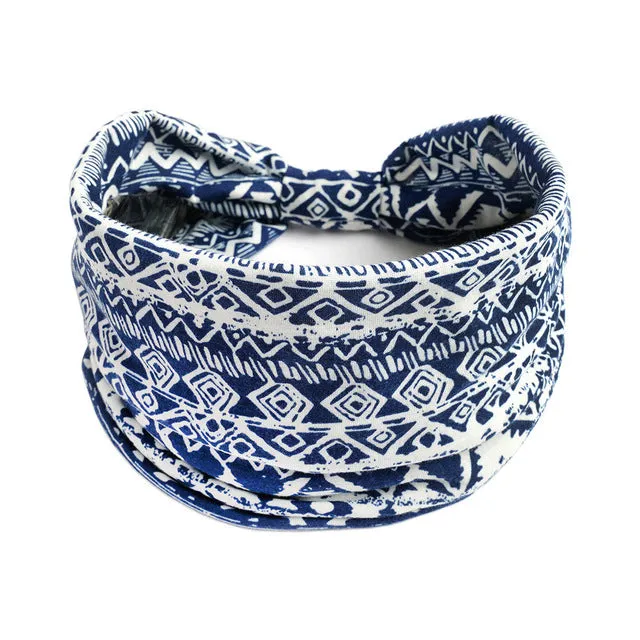 Bohemian Wide Cotton Stretch Headbands
