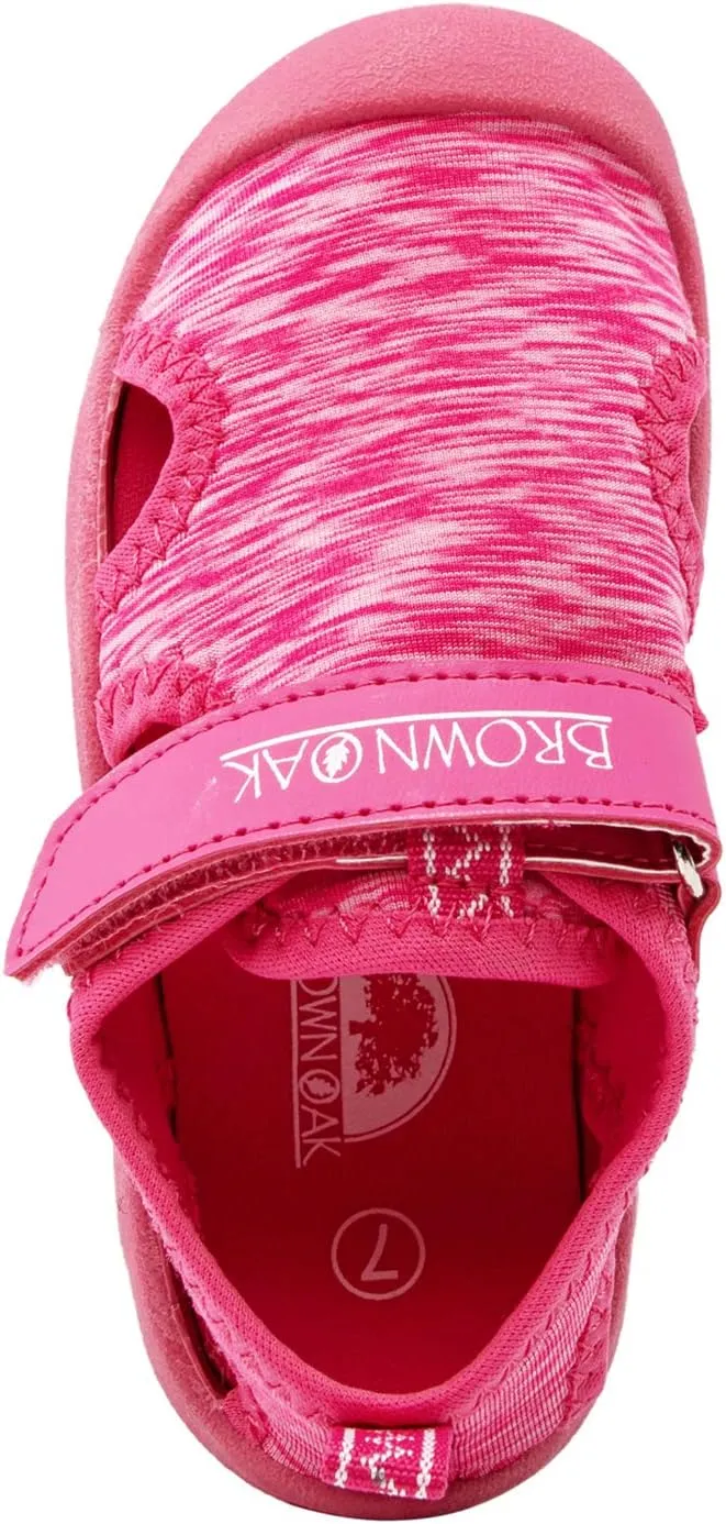 Brown Oak Kids Water Shoes Quick Dry Anti Slip Closed Toe Aqua Swim Sport Sandals (Toddlers/Little Kids)