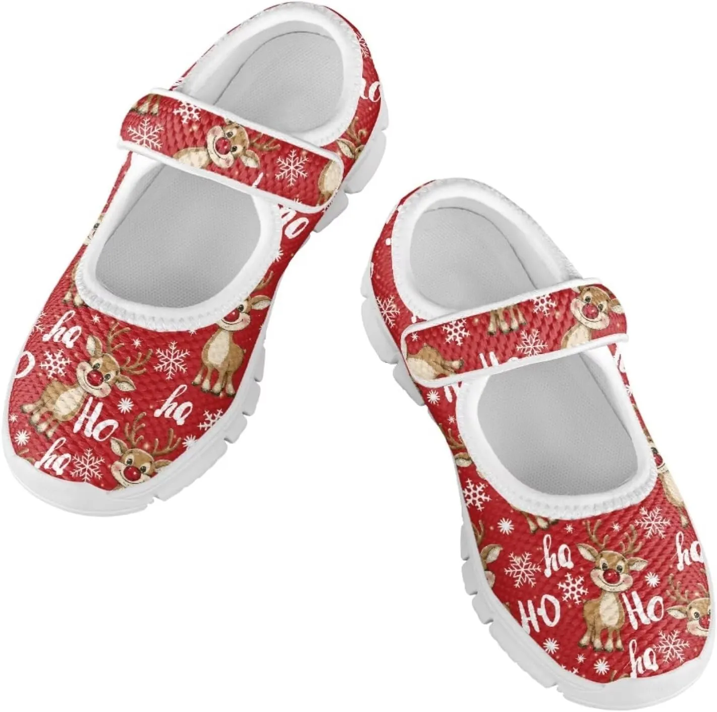 Coloranimal Girls Mary Jane Shoes Uniform Shoes Girls' Flats Casual Ballet Dance Shoes Christmas Theme Lightweight Dance Shoes