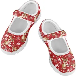 Coloranimal Girls Mary Jane Shoes Uniform Shoes Girls' Flats Casual Ballet Dance Shoes Christmas Theme Lightweight Dance Shoes