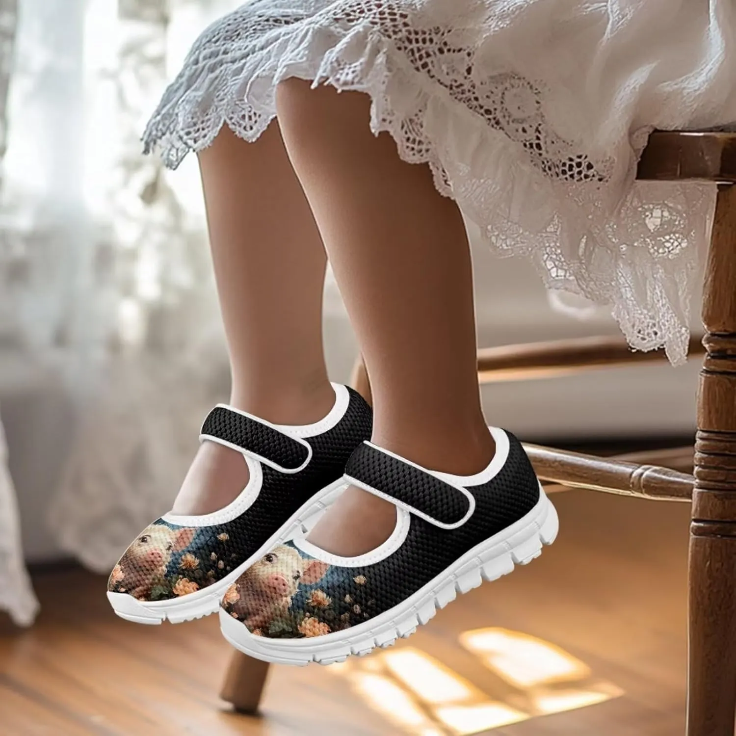 Coloranimal Mary Jane Shoes Girls Dress Shoes Single Buckle Girls' Flats Uniform Shoes Casual Princess Shoes with Anti Skid Sole
