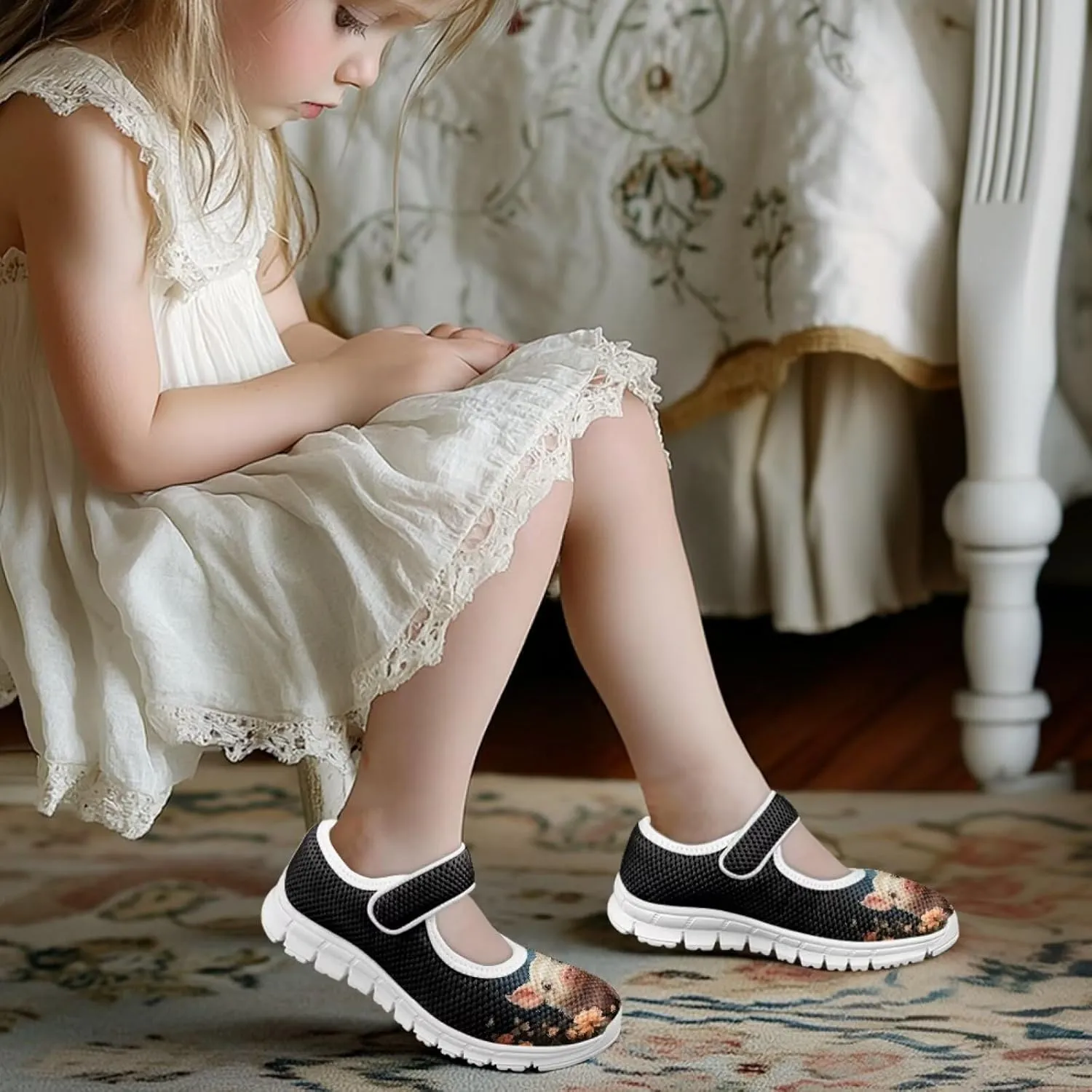 Coloranimal Mary Jane Shoes Girls Dress Shoes Single Buckle Girls' Flats Uniform Shoes Casual Princess Shoes with Anti Skid Sole