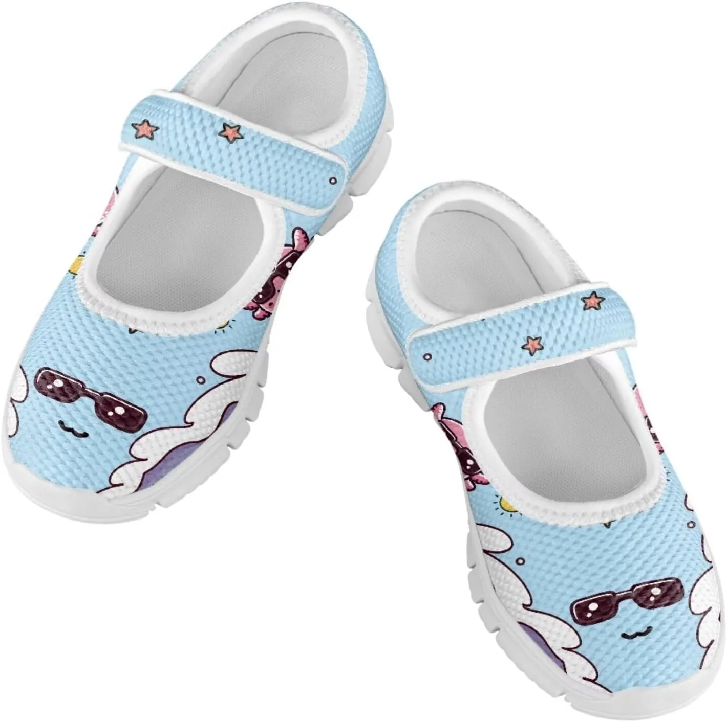 Coloranimal Mary Jane Shoes Girls' Flats Dance Shoes Adjustable Princess Shoes with Hook and Loops School Uniform Shoes for Girls