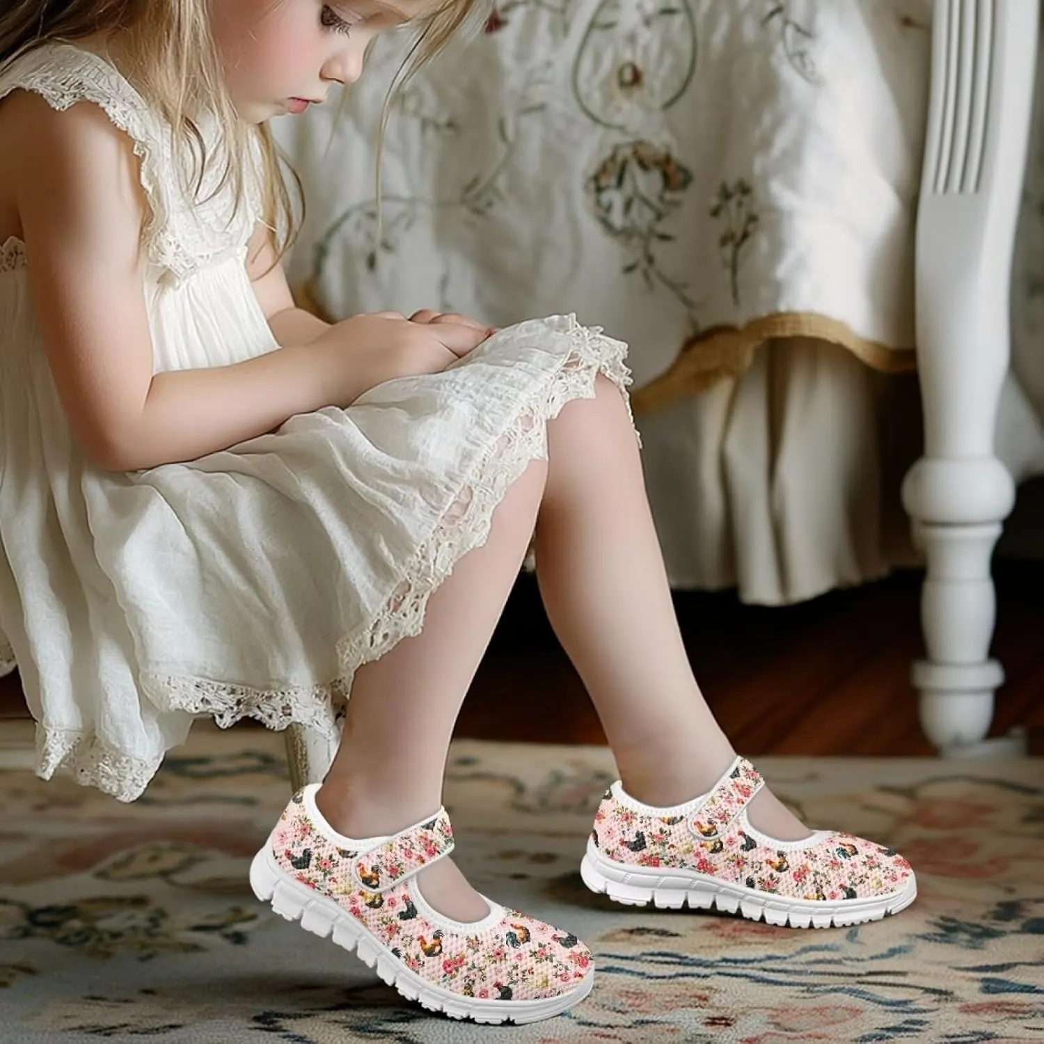 Coloranimal Mary Jane Shoes Girls' Flats Uniform Shoes for Girls Dress Shoes Princess Shoes Ballet Flats Buckle Strap Back to School Footwear
