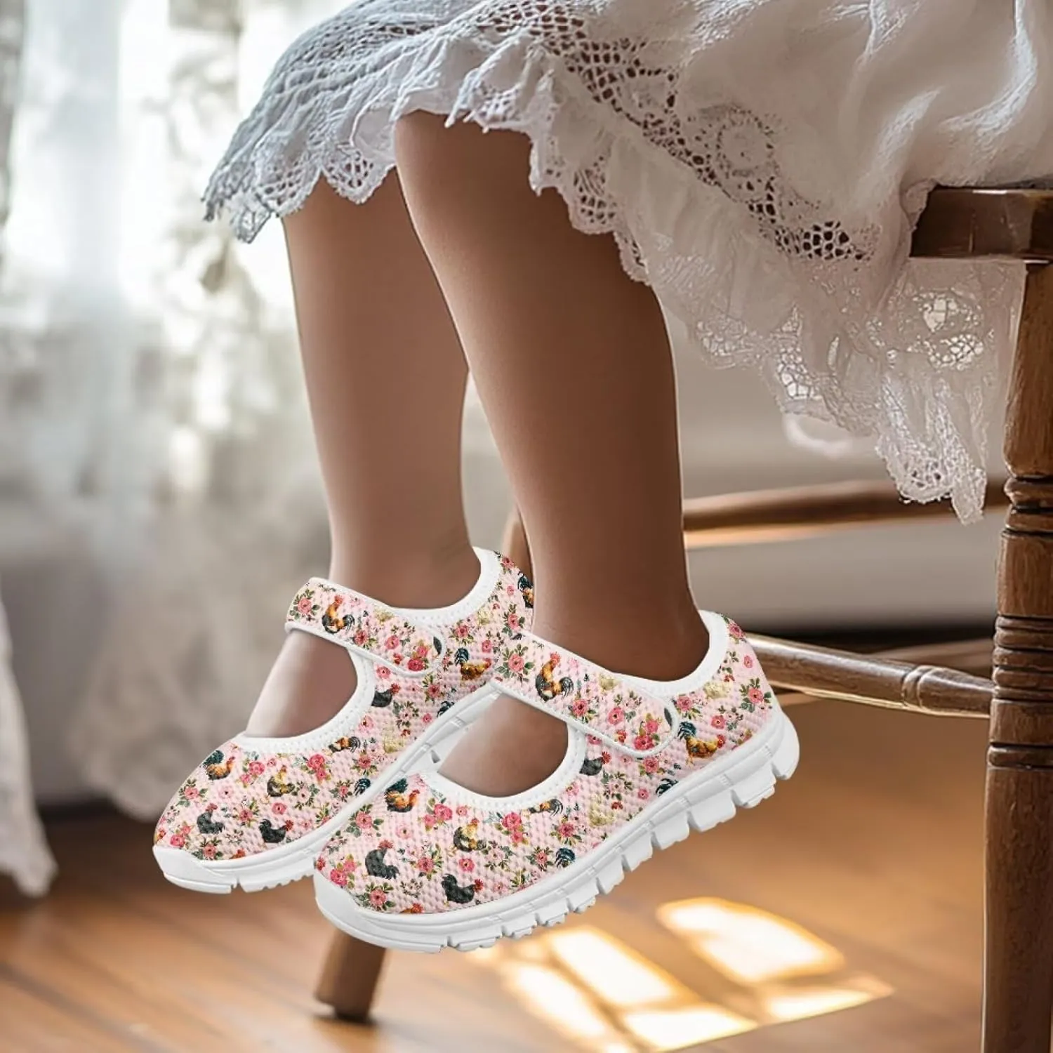 Coloranimal Mary Jane Shoes Girls' Flats Uniform Shoes for Girls Dress Shoes Princess Shoes Ballet Flats Buckle Strap Back to School Footwear