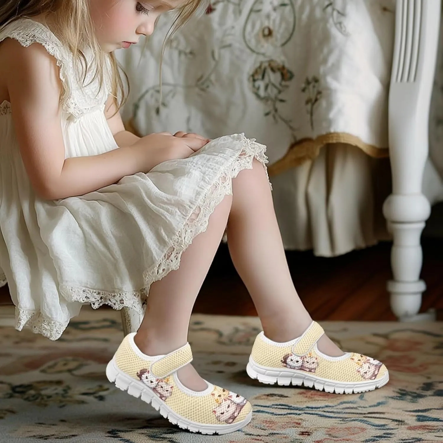Coloranimal Mary Jane Shoes Girls' Flats Uniform Shoes for Girls Dress Shoes Princess Shoes Ballet Flats Buckle Strap Back to School Footwear
