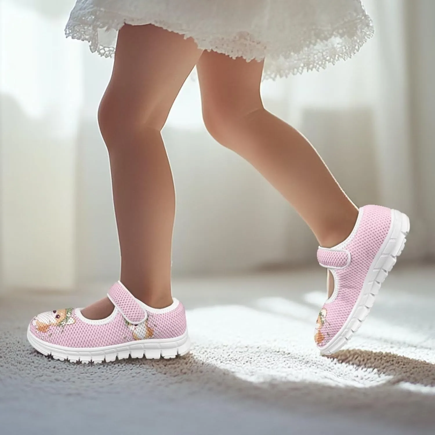 Coloranimal Mary Jane Shoes Girls' Flats Uniform Shoes for Girls Dress Shoes Princess Shoes Ballet Flats Buckle Strap Back to School Footwear