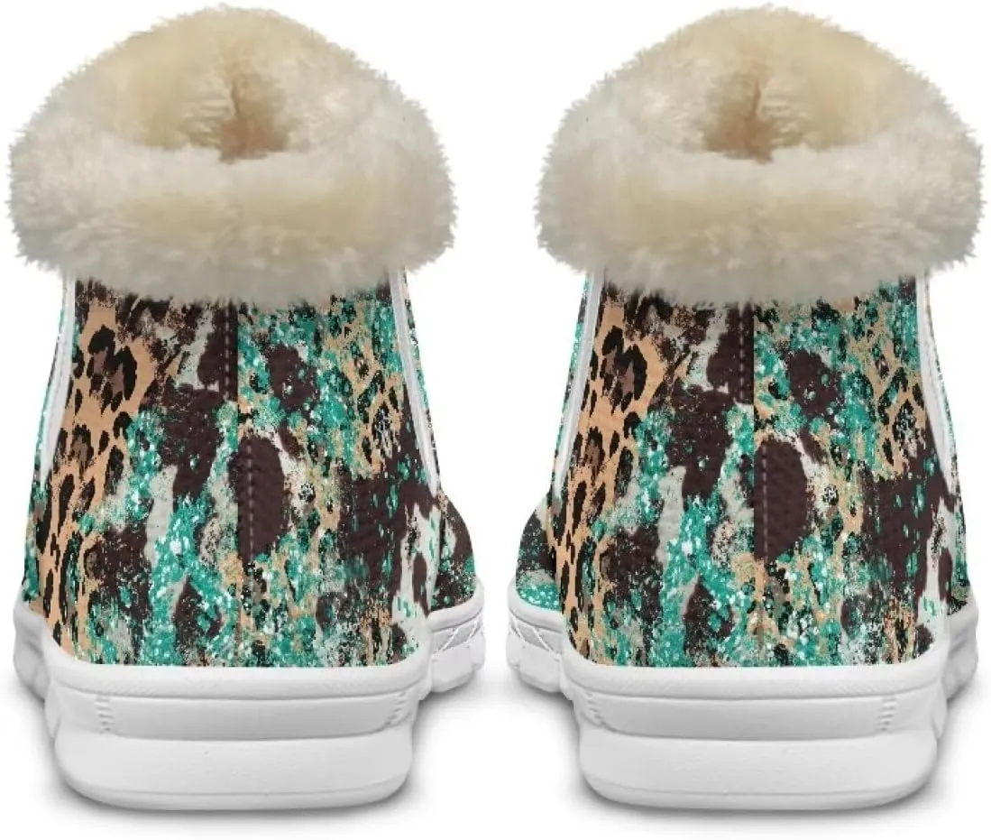 Coloranimal Womens Booties Winter Boots Womens Fuzzy Boots Winter Shoes Warm Fur Lined Snow Boots with Anti Skid Sole Walking Boots