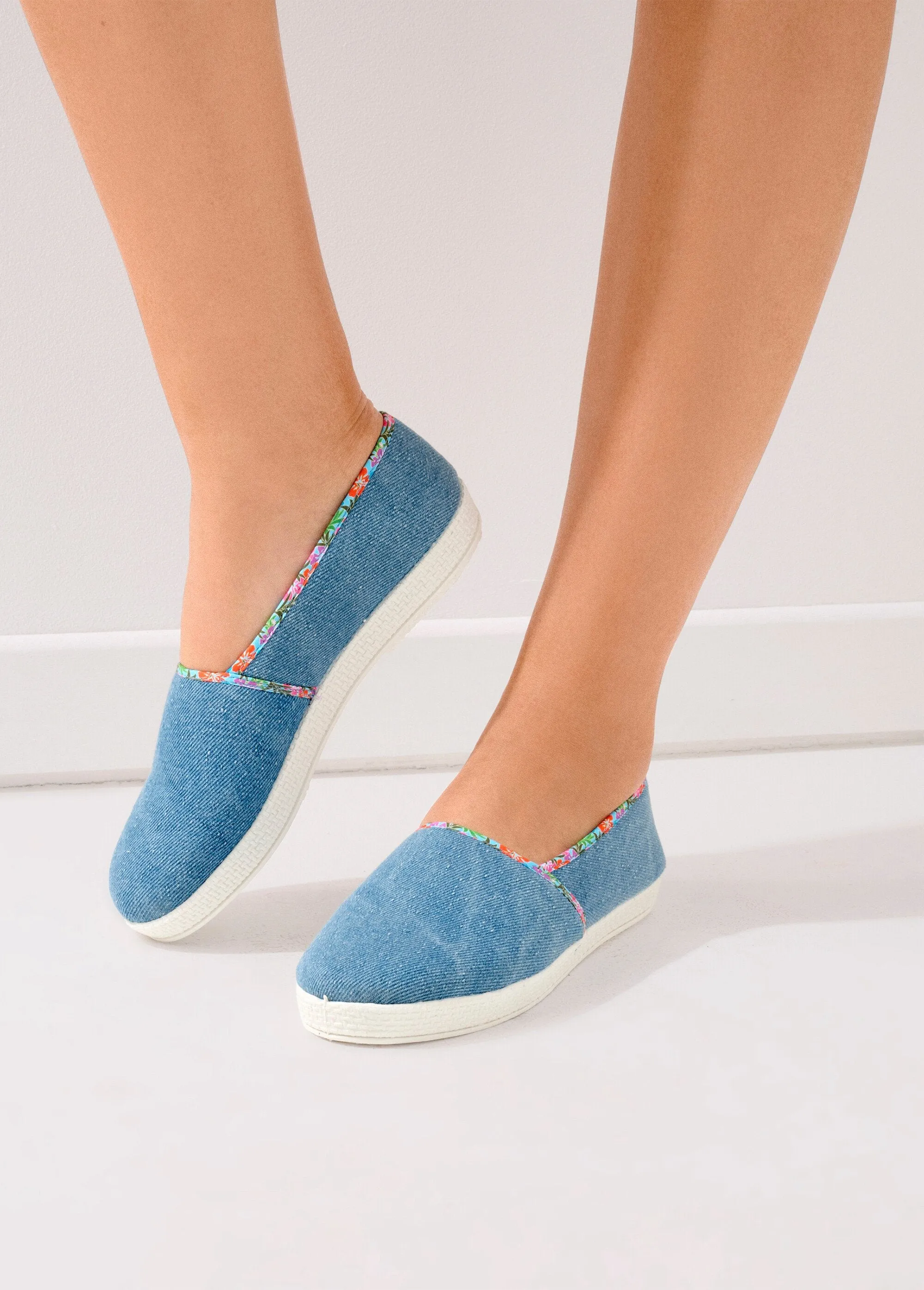 Comfort width denim espadrilles