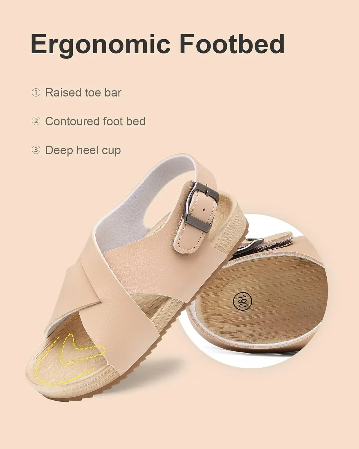 Cubufly Kids Sandals Cross Strappy Open Toe Plat Girl Boy Summer Shoes for Indoor and Outdoor Use Toddler/Little Kid/Big Kid