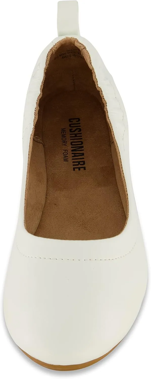 CUSHIONAIRE Women's Misty Comfort Flat with  Memory Foam, Wide Widths Available