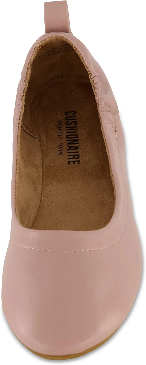 CUSHIONAIRE Women's Misty Comfort Flat with  Memory Foam, Wide Widths Available