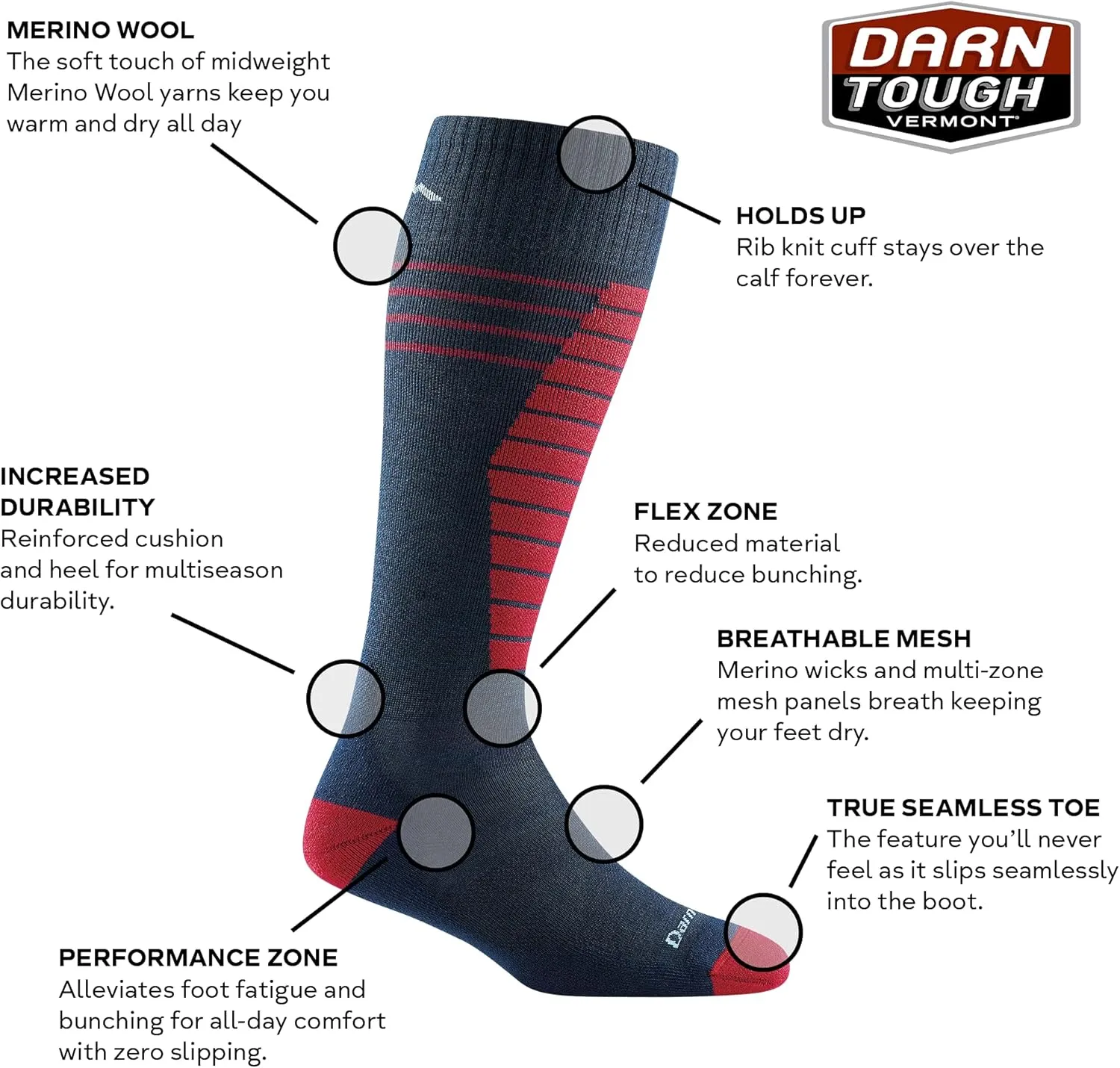 Darn Tough (3029) Edge Jr. OTC Midweight with Cushion w/Padded Shin Juniors Sock